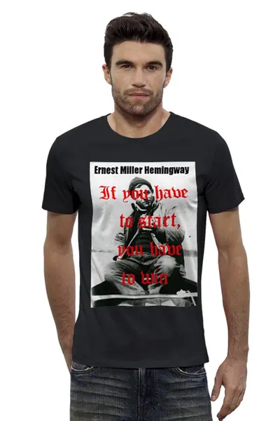 Заказать мужскую футболку в Москве. Футболка базовая Ernest Miller Hemingway от торгаш - готовые дизайны и нанесение принтов.