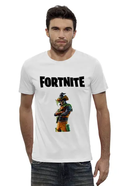 Заказать мужскую футболку в Москве. Футболка базовая Fortnite от AstArt - готовые дизайны и нанесение принтов.