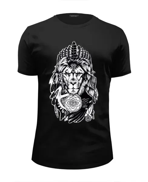 Заказать мужскую футболку в Москве. Футболка базовая The Lion от Troy - Angel - готовые дизайны и нанесение принтов.