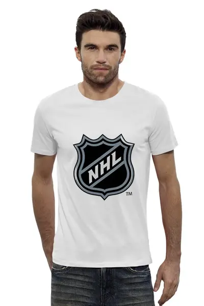Заказать мужскую футболку в Москве. Футболка базовая Национальная Хоккейная Лига от Nalivaev - готовые дизайны и нанесение принтов.