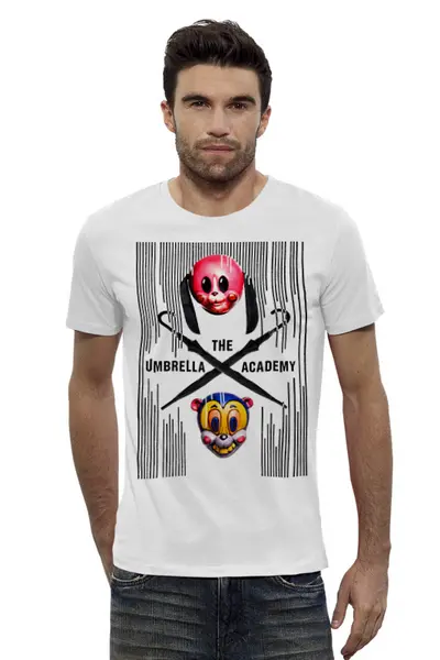 Заказать мужскую футболку в Москве. Футболка базовая The Umbrella Academy  от T-shirt print  - готовые дизайны и нанесение принтов.