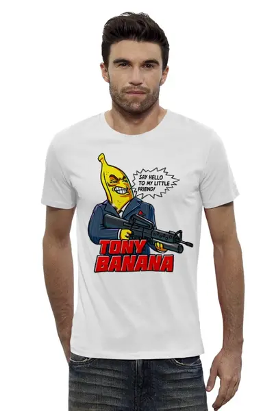 Заказать мужскую футболку в Москве. Футболка базовая Tony Banana от kotashi - готовые дизайны и нанесение принтов.