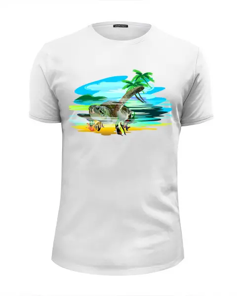 Заказать мужскую футболку в Москве. Футболка базовая Морская черепаха от Zorgo-Art  - готовые дизайны и нанесение принтов.