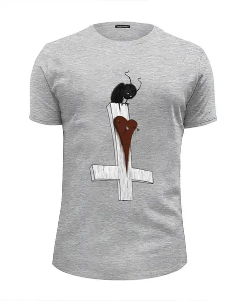 Заказать мужскую футболку в Москве. Футболка базовая На кресте от Дана Столыпина - готовые дизайны и нанесение принтов.