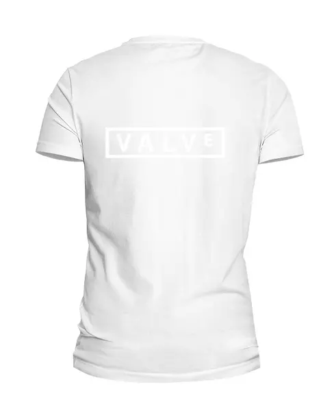 Заказать мужскую футболку в Москве. Футболка базовая VALVe + турель (белый логотип) от proFox - готовые дизайны и нанесение принтов.