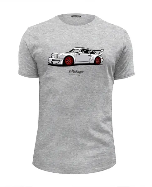 Заказать мужскую футболку в Москве. Футболка базовая Porsche RWB от Oleg Markaryan - готовые дизайны и нанесение принтов.