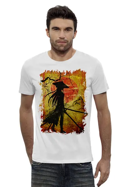 Заказать мужскую футболку в Москве. Футболка базовая Lady Samurai  от tshirtslogoshop@gmail.com - готовые дизайны и нанесение принтов.