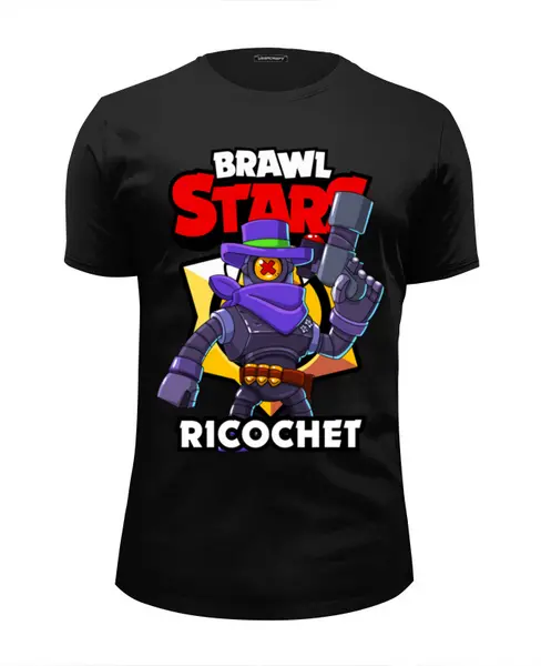 Заказать мужскую футболку в Москве. Футболка базовая BRAWL STARS RICOCHET от geekbox - готовые дизайны и нанесение принтов.