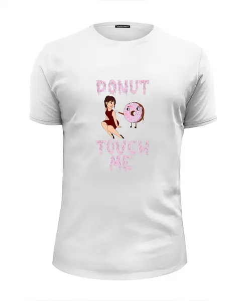 Заказать мужскую футболку в Москве. Футболка базовая donut touch me от dariar - готовые дизайны и нанесение принтов.