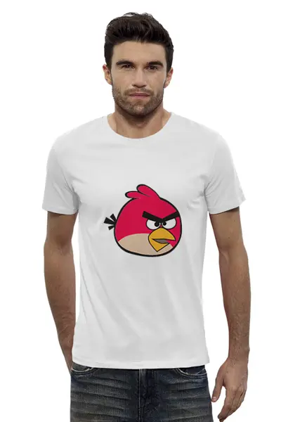 Заказать мужскую футболку в Москве. Футболка базовая Angry Birds от Alex - готовые дизайны и нанесение принтов.