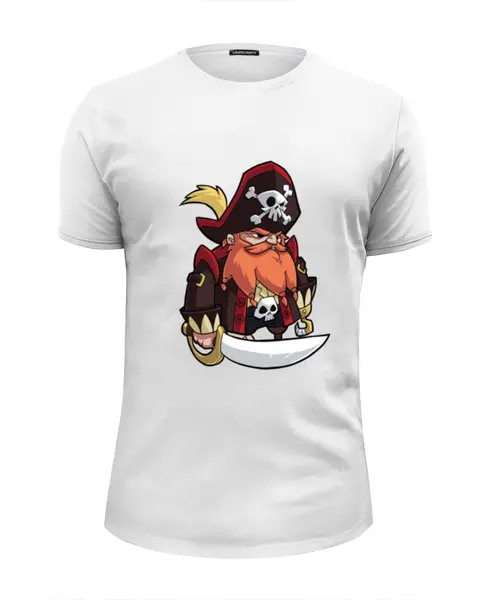 Заказать мужскую футболку в Москве. Футболка базовая Пират от aleks_say - готовые дизайны и нанесение принтов.
