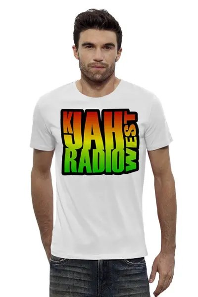 Заказать мужскую футболку в Москве. Футболка базовая K-Jah West Radio от Илья  - готовые дизайны и нанесение принтов.