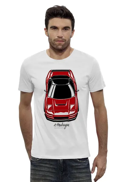 Заказать мужскую футболку в Москве. Футболка базовая Honda / Acura NSX от Oleg Markaryan - готовые дизайны и нанесение принтов.
