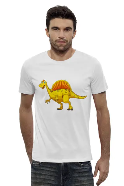 Заказать мужскую футболку в Москве. Футболка базовая Динозавр от trugift - готовые дизайны и нанесение принтов.