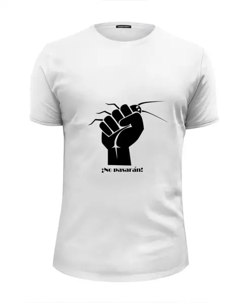 Заказать мужскую футболку в Москве. Футболка базовая No pasaran (Они не пройдут!) от Fedor - готовые дизайны и нанесение принтов.