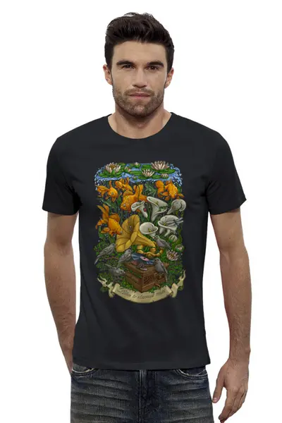 Заказать мужскую футболку в Москве. Футболка базовая Природа от T-shirt print  - готовые дизайны и нанесение принтов.