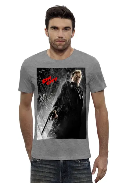 Заказать мужскую футболку в Москве. Футболка базовая Sin City / Город Грехов от KinoArt - готовые дизайны и нанесение принтов.
