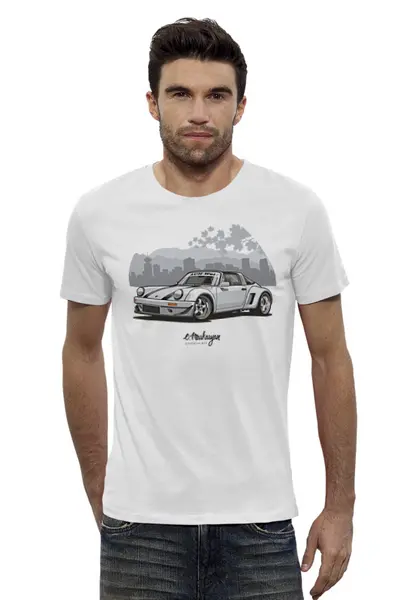 Заказать мужскую футболку в Москве. Футболка базовая RWB Porsche 911 от Oleg Markaryan - готовые дизайны и нанесение принтов.