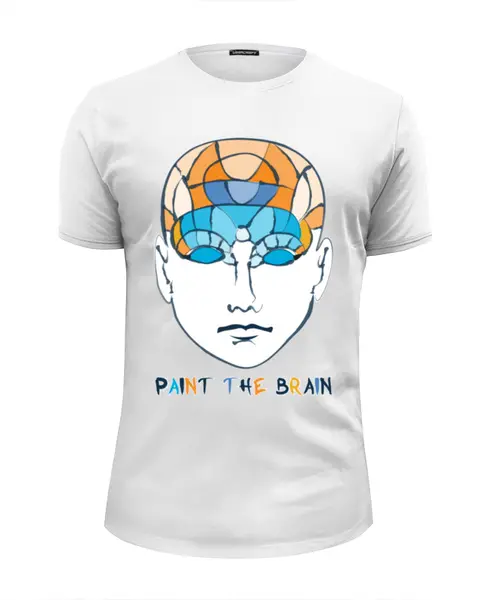 Заказать мужскую футболку в Москве. Футболка базовая Раскрась мозг от PolinaPo - готовые дизайны и нанесение принтов.