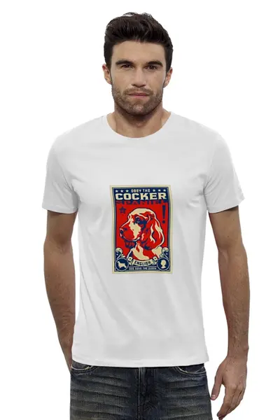Заказать мужскую футболку в Москве. Футболка базовая Собака: COCKER SPANIEL от Виктор Гришин - готовые дизайны и нанесение принтов.