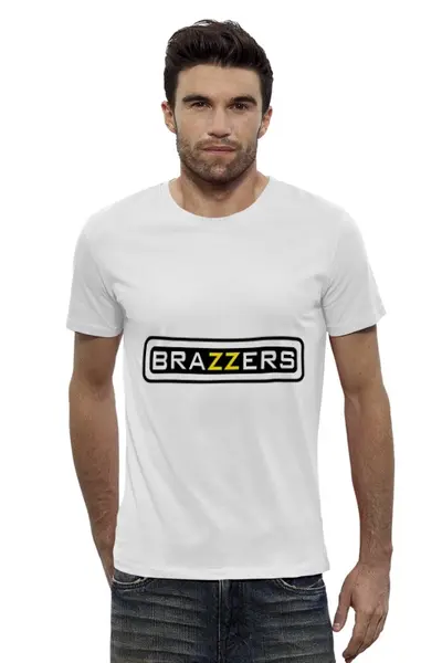 Заказать мужскую футболку в Москве. Футболка базовая Brazzers от denis01001 - готовые дизайны и нанесение принтов.
