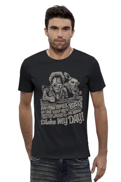 Заказать мужскую футболку в Москве. Футболка базовая Make may day! от Leichenwagen - готовые дизайны и нанесение принтов.