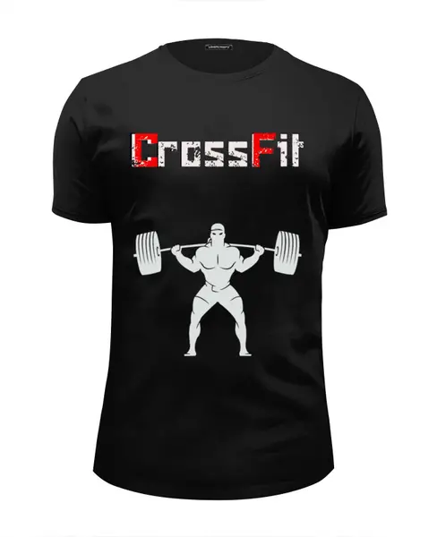 Заказать мужскую футболку в Москве. Футболка базовая CrossFit от Мерс  - готовые дизайны и нанесение принтов.