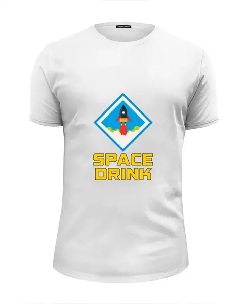 Заказать мужскую футболку в Москве. Футболка базовая Space Drink от The Spaceway  - готовые дизайны и нанесение принтов.