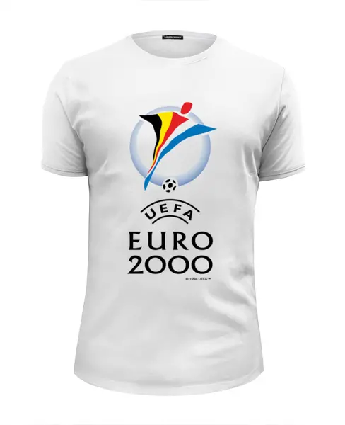 Заказать мужскую футболку в Москве. Футболка базовая Чемпиона Европы по футболу 2000 год от Fedor - готовые дизайны и нанесение принтов.