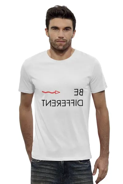 Заказать мужскую футболку в Москве. Футболка базовая Be different от Ксения Золотухина - готовые дизайны и нанесение принтов.