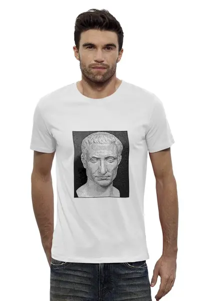 Заказать мужскую футболку в Москве. Футболка базовая Retro Iulius Caesar от Даниил Шабак - готовые дизайны и нанесение принтов.
