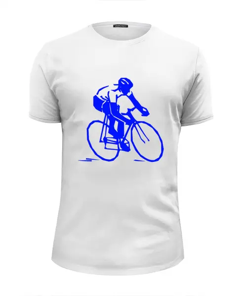 Заказать мужскую футболку в Москве. Футболка базовая Велосипедист  от ПРИНТЫ ПЕЧАТЬ  - готовые дизайны и нанесение принтов.