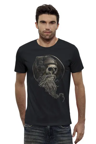 Заказать мужскую футболку в Москве. Футболка базовая skull от Никита Коледенков - готовые дизайны и нанесение принтов.