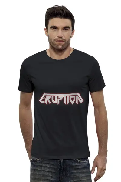 Заказать мужскую футболку в Москве. Футболка базовая Eruption thrash metal band от Leichenwagen - готовые дизайны и нанесение принтов.
