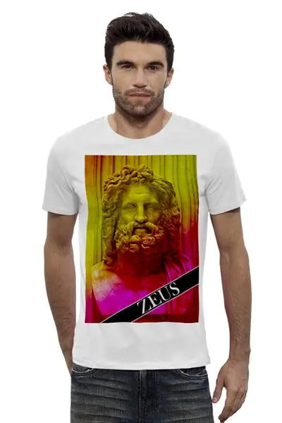 Заказать мужскую футболку в Москве. Футболка базовая Zeus in art от ladygaga - готовые дизайны и нанесение принтов.