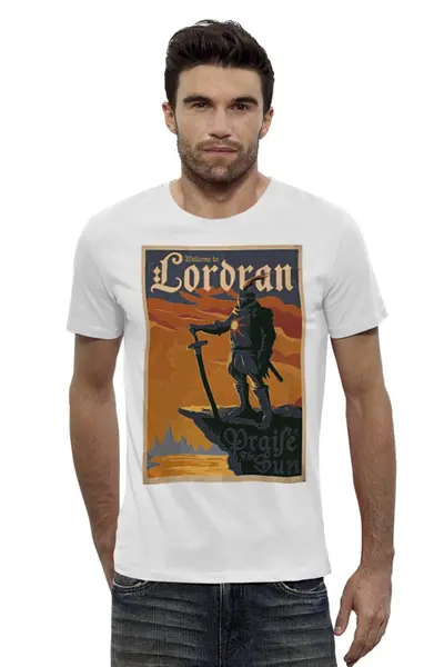 Заказать мужскую футболку в Москве. Футболка базовая Lordran Poster от priceless - готовые дизайны и нанесение принтов.