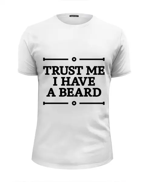 Заказать мужскую футболку в Москве. Футболка базовая Trust Me от Borodachi - готовые дизайны и нанесение принтов.