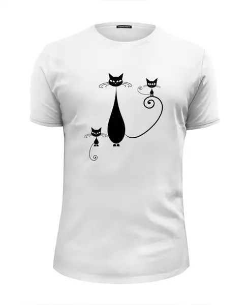 Заказать мужскую футболку в Москве. Футболка базовая Кошечки с котятами  от ПРИНТЫ ПЕЧАТЬ  - готовые дизайны и нанесение принтов.