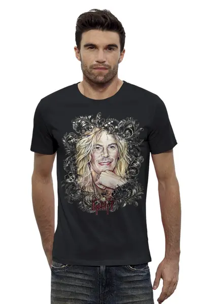 Заказать мужскую футболку в Москве. Футболка базовая Duff McKagan "Guns N' Roses" ROCKHLOMA от Инна Вольвак - готовые дизайны и нанесение принтов.