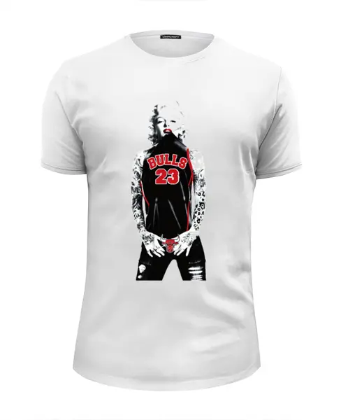 Заказать мужскую футболку в Москве. Футболка базовая Chicago Bulls Marilyn Monroe от dizer - готовые дизайны и нанесение принтов.
