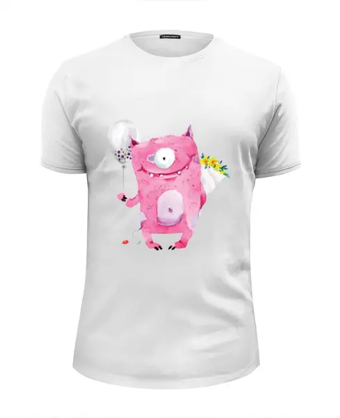 Заказать мужскую футболку в Москве. Футболка базовая Милый розовый монстр от zen4@bk.ru - готовые дизайны и нанесение принтов.