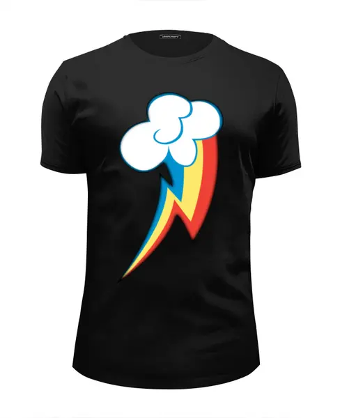 Заказать мужскую футболку в Москве. Футболка базовая Rainbow Dash Cutie Mark от buzz - готовые дизайны и нанесение принтов.