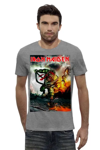 Заказать мужскую футболку в Москве. Футболка базовая Iron Maiden Band от Leichenwagen - готовые дизайны и нанесение принтов.