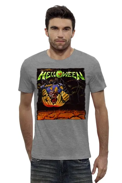 Заказать мужскую футболку в Москве. Футболка базовая Helloween ( rock band ) от Leichenwagen - готовые дизайны и нанесение принтов.