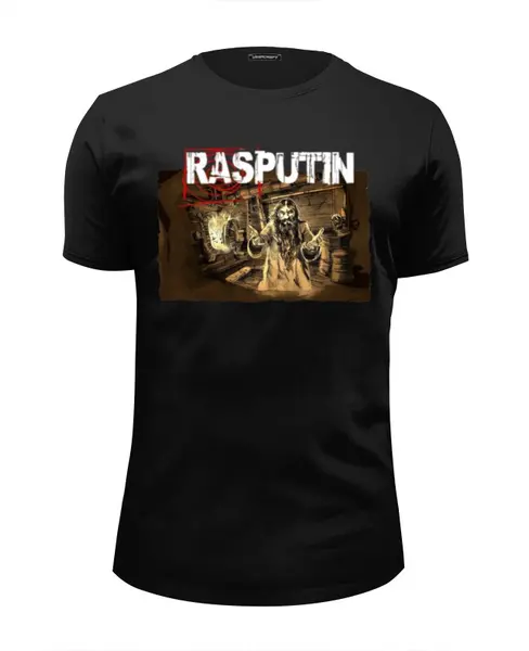Заказать мужскую футболку в Москве. Футболка базовая Rasputin от Leichenwagen - готовые дизайны и нанесение принтов.