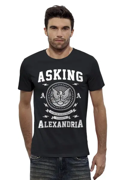 Заказать мужскую футболку в Москве. Футболка базовая Asking Alexandria от geekbox - готовые дизайны и нанесение принтов.