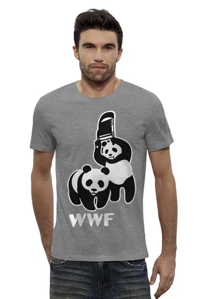 Заказать мужскую футболку в Москве. Футболка базовая WWF Panda от Leichenwagen - готовые дизайны и нанесение принтов.