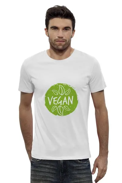 Заказать мужскую футболку в Москве. Футболка базовая Без названия от vegan@thespaceway.info - готовые дизайны и нанесение принтов.