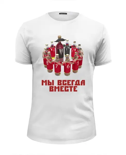 Заказать мужскую футболку в Москве. Футболка базовая Мы всегда вместе со сборной от shooric84@yandex.ru - готовые дизайны и нанесение принтов.