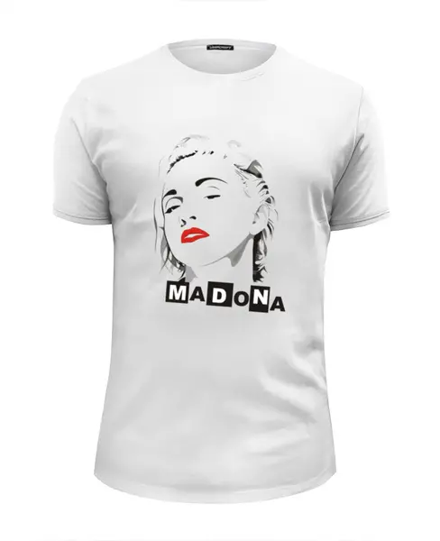 Заказать мужскую футболку в Москве. Футболка базовая Мадонна (Madonna) от coolmag - готовые дизайны и нанесение принтов.